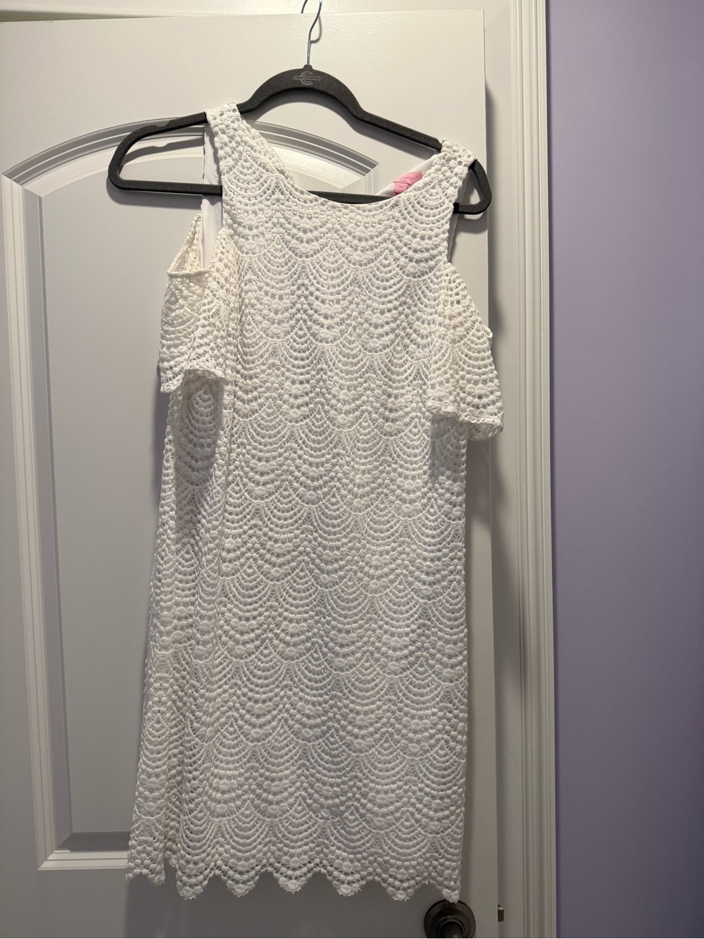 Lilly Pulitzer White Crochet Cold-Shoulder Mini Dress
